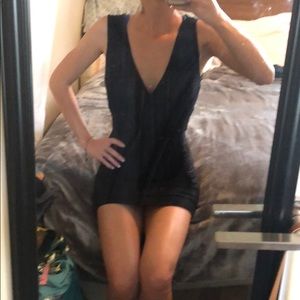 Arden B little black dress with mesh side panel details